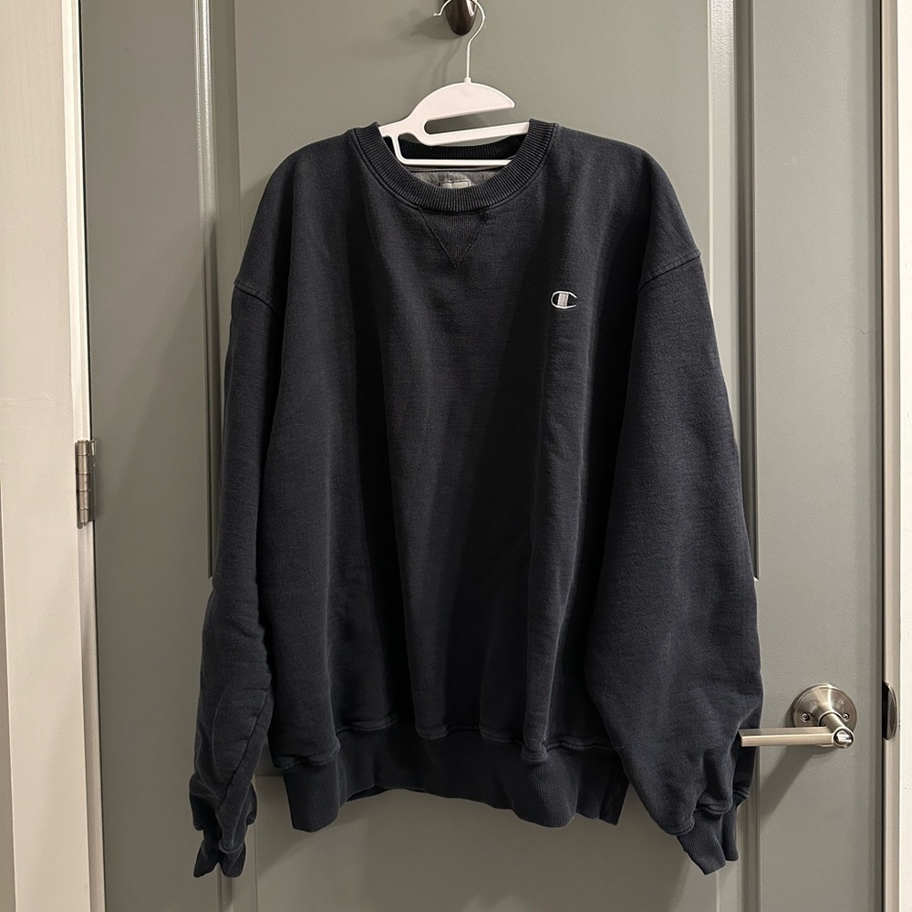 Champion Crewneck, Black, XL